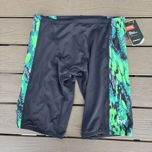 TYR Durafast Lite Brandello Splice Men's Jammer Green/black Swimwear SZ 32 New
